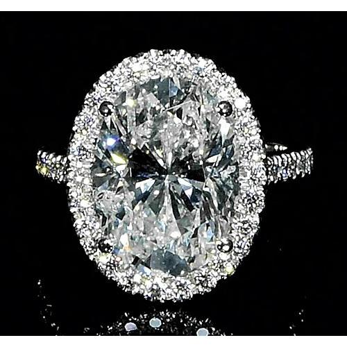 Oval Lab Grown Diamond Ring With 6 Carats