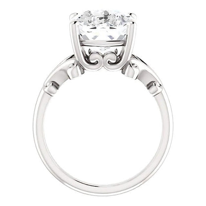 Oval Old Mine Split Shank Prong Set Lab Grown Large Diamond Ring 8 Carats