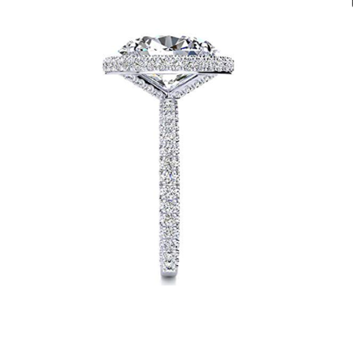 Oval & Round Halo Big Old Miner Lab Grown Diamond Anniversary Ring 11.50 Carats