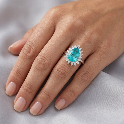 Paraiba Tourmaline Halo Engagement Ring – VVS Clarity 5 ct 14K