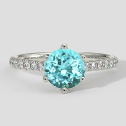 Paraiba Ring 2.50ct Round Cut