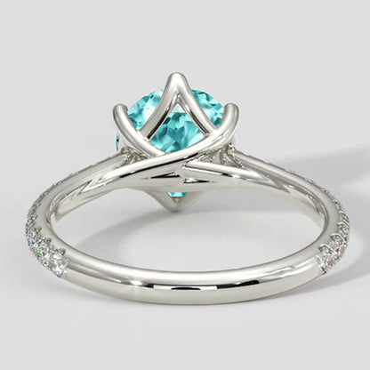 Paraiba Ring 2.50ct Round Cut