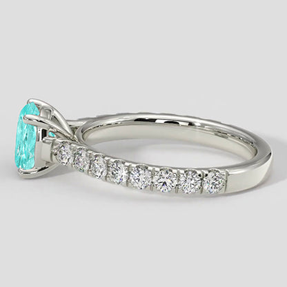 Natural Real ( Not Lab Grown )  Paraiba Ring Round Cut 1.75 Carats