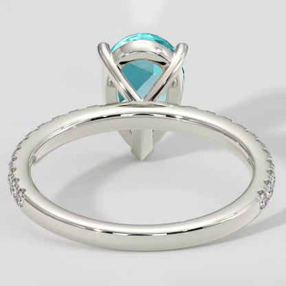 Natural Real ( Not Lab Grown )  Paraiba Tourmaline 2 Carats Engagement Ring