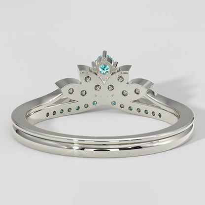 Paraiba Tourmaline & Diamond Crown Band Set