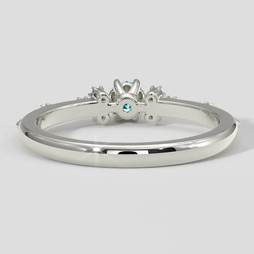 Paraiba Tourmaline & Diamond Milgrain Band