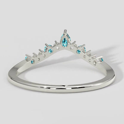 Paraiba Tourmaline & Diamond Wishbone Ring