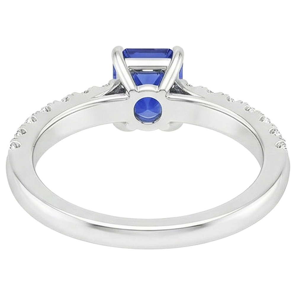 Pave Setting Natural Earth Mined Diamond Ring Emerald Ceylon Sapphire 4.25 Carats