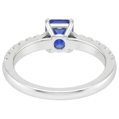 Pave Setting Natural Earth Mined Diamond Ring Emerald Ceylon Sapphire 4.25 Carats