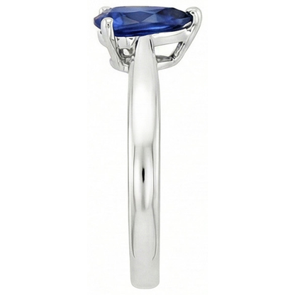 Natural Real ( Not Lab Grown )  Pear Blue Sapphire Solitaire Engagement Ring 1 Carat Gemstone Jewelry