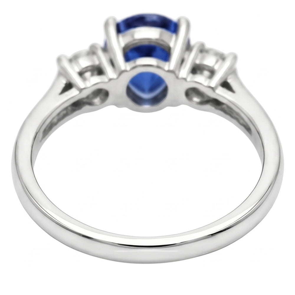 Pear Ceylon Sapphire Natural Earth Mined Diamond White Gold Ring 4.21 Ct Jewelry