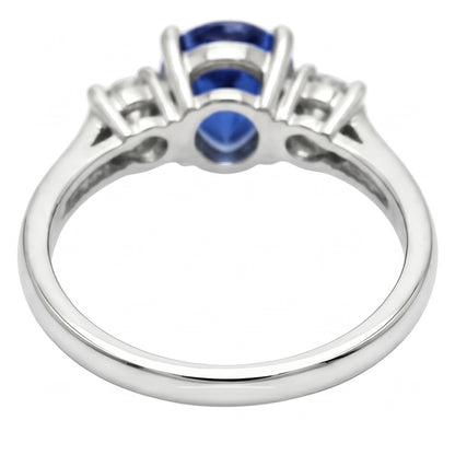 Pear Ceylon Sapphire Natural Earth Mined Diamond White Gold Ring 4.21 Ct Jewelry