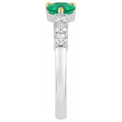 Natural Real ( Not Lab Grown ) Pear Cut Gemstone Ring Green Emerald GIA Anniversary Jewelry