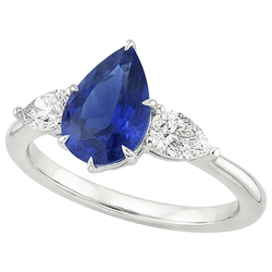 Natural Sapphire Ring 4.50ct - White Gold 14K