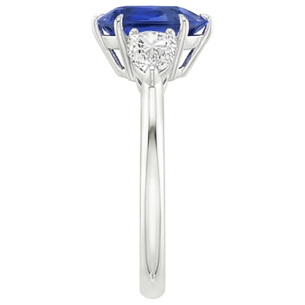 natural pear sapphire 4.50ct ring profile view