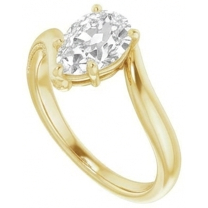 natural pear diamond 2ct ring side angle