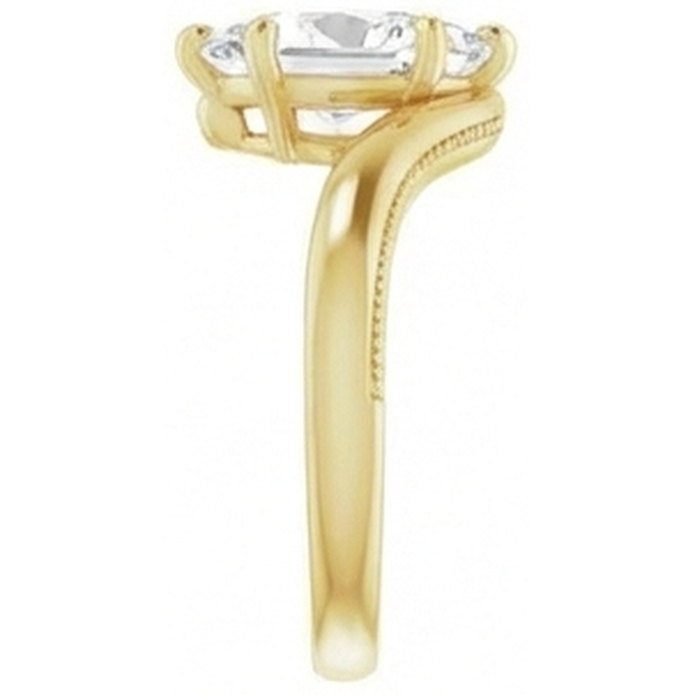 natural pear diamond 2ct ring profile view