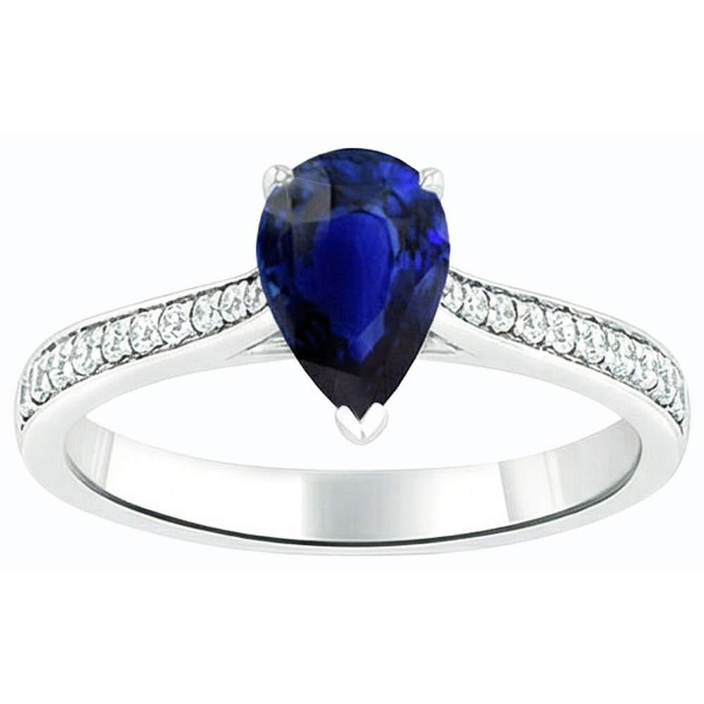 natural round sapphire 3ct ring side angle