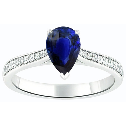 natural round sapphire 3ct ring side angle