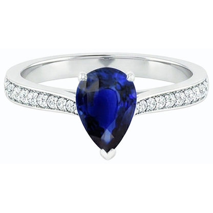 natural round sapphire 3ct ring top view