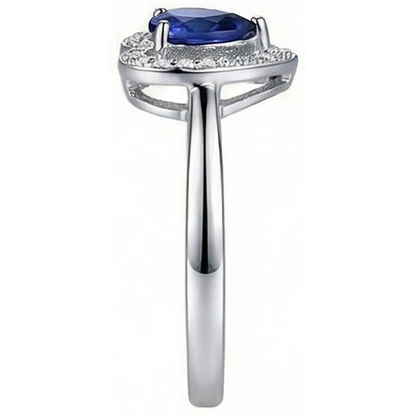 Pear Sri Lankan Sapphire And Round Natural Earth Mined Diamond 2.25 Carats Ring