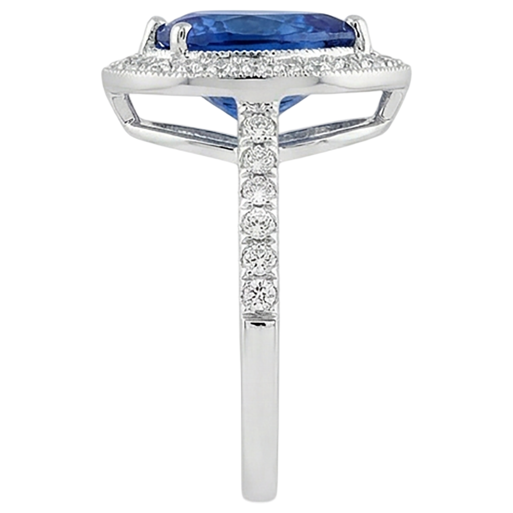 Pear Tanzanite And Natural Earth Mined Diamond Wedding Ring Gold 2.25 Carats Jewelry