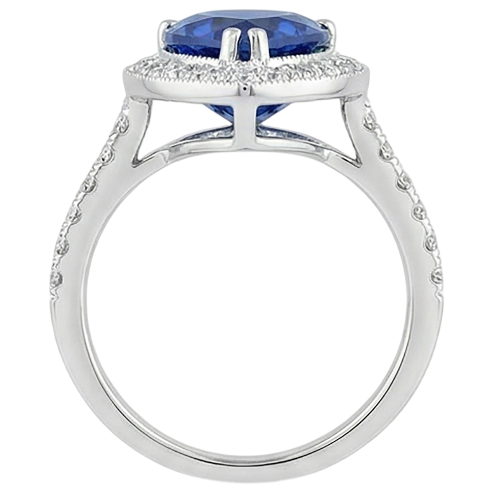 Pear Tanzanite And Natural Earth Mined Diamond Wedding Ring Gold 2.25 Carats Jewelry