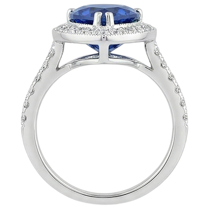 Pear Tanzanite And Natural Earth Mined Diamond Wedding Ring Gold 2.25 Carats Jewelry