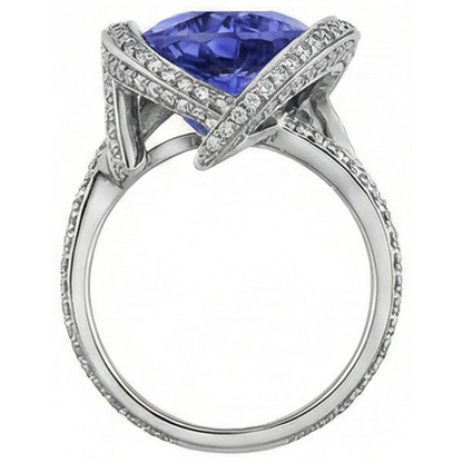 Pear Tanzanite Natural Earth Mined Diamond Ring 5 Carat Gemstone White Gold 14K Jewelry