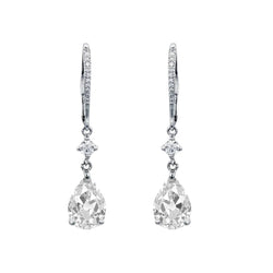 Pear Cut Mined Diamond Drop Earrings