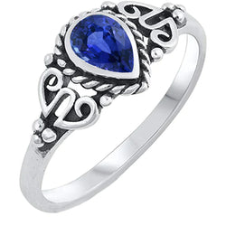 Pear Cut Sapphire Antique Style Ring
