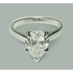 Pear Lab Grown Diamond Solitaire Engagement Ring