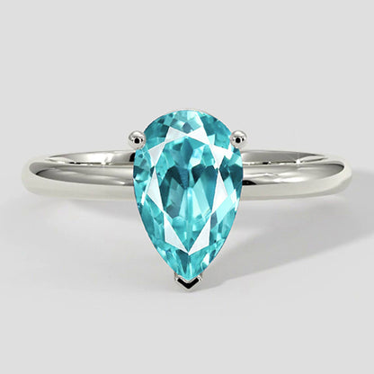 Pear Paraiba Ring Solitaire Setting