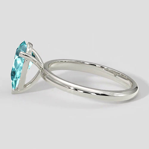 Pear Paraiba Ring Solitaire Setting