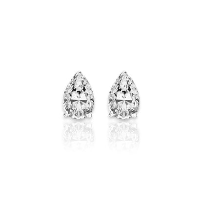 Pear Cut 3.40 Carats Natural Earth Mined Diamonds Studs Earrings White Gold