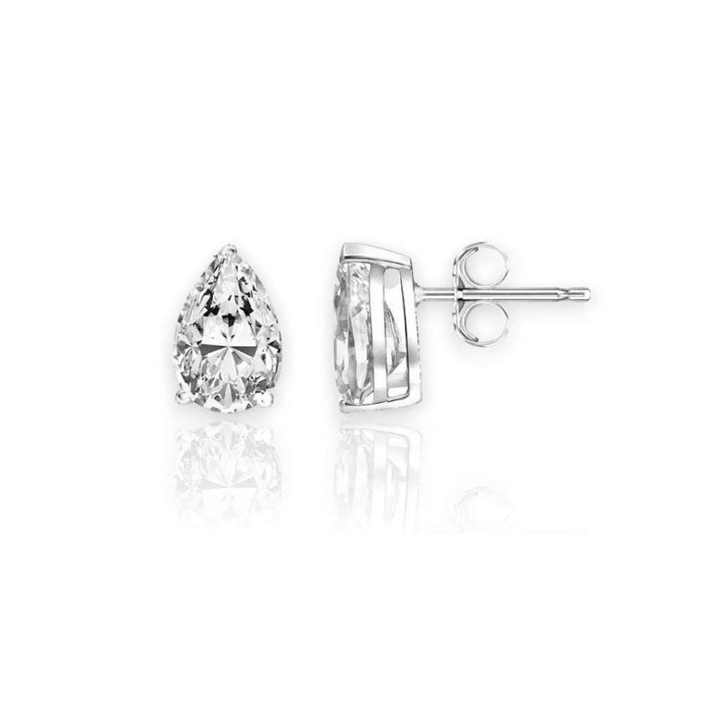 Pear Cut 3.40 Carats Natural Earth Mined Diamonds Studs Earrings White Gold