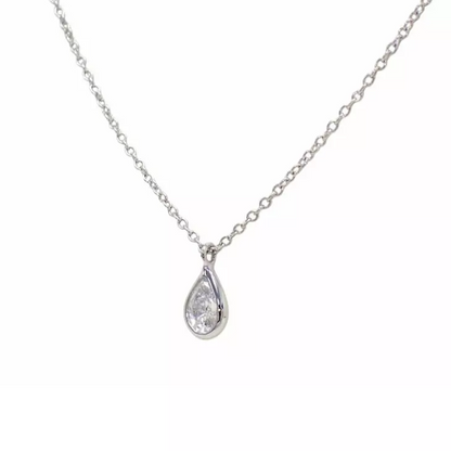 Pear Cut Solitaire Sparkling Natural Earth Mined Diamond Pendant 1.25 Carats Necklace