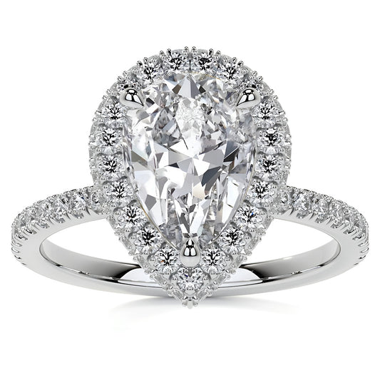 natural round diamond 3.50ct ring side angle