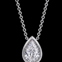 Pear Shape 1 Carat Lab Grown Diamond Pendant White Gold 14K