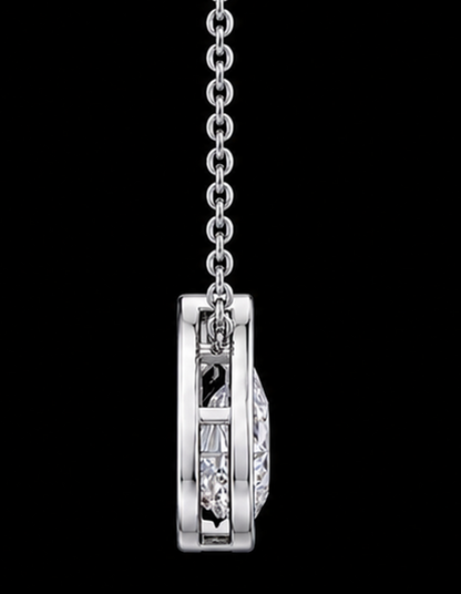 Pear Shape 1 Carat Lab Grown Diamond Pendant White Gold 14K
