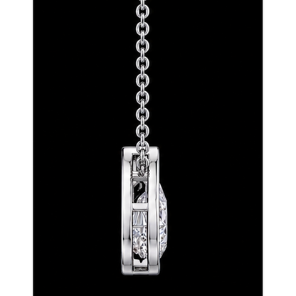 Pear Shape 1 Carat Natural Diamond Pendant White Gold 14K