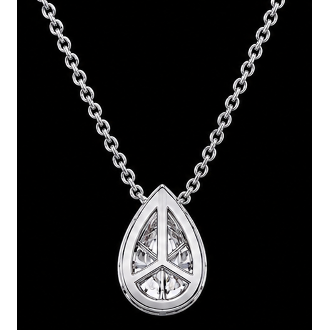Pear Shape 1 Carat Natural Diamond Pendant White Gold 14K