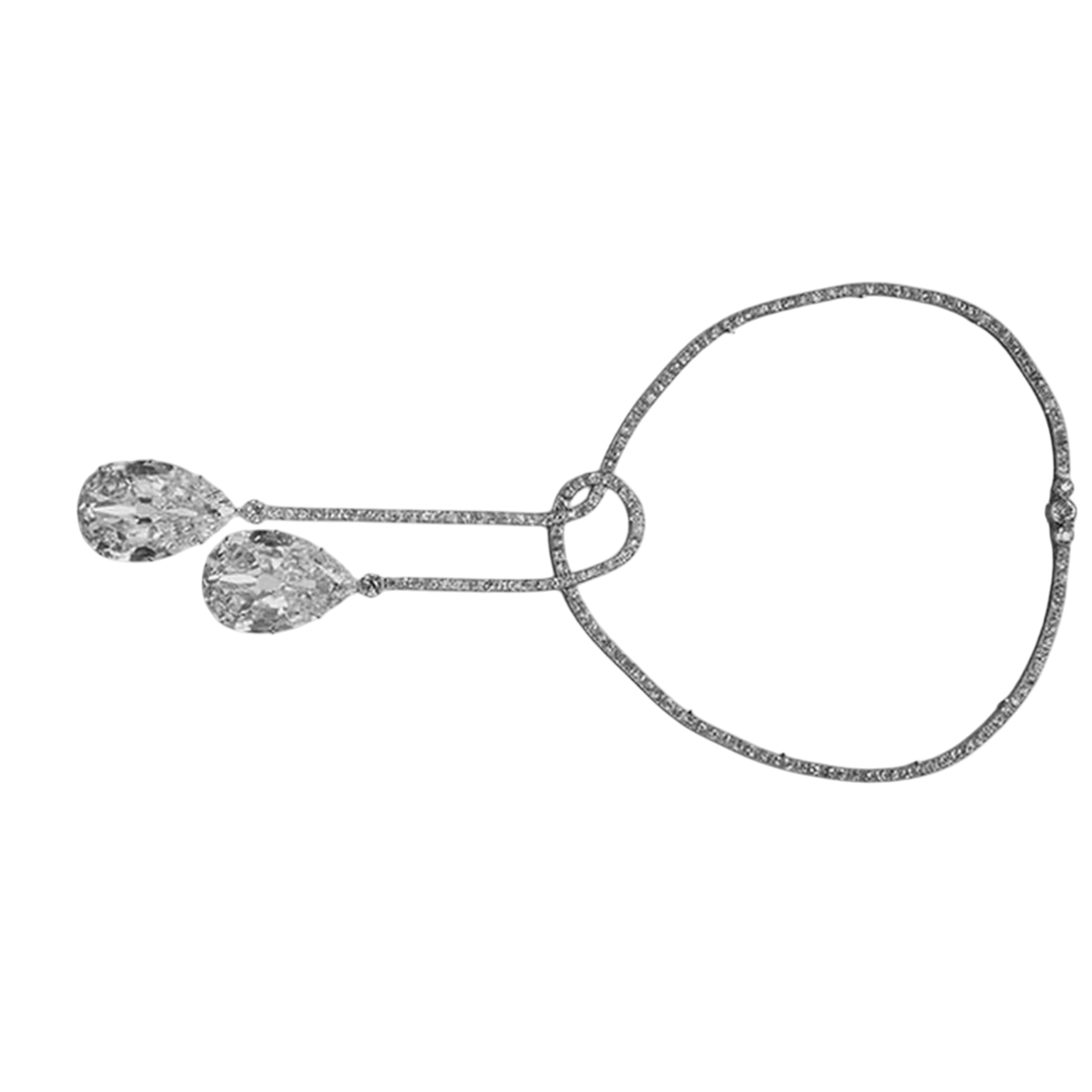 Pendant Necklace 10 Carats Pear & Round Cut Sparkling Natural Earth Mined Diamonds