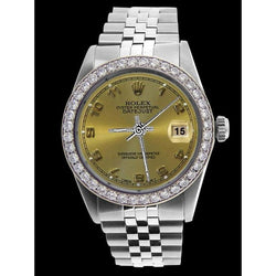 Perpetual Rolex Men Watch Ss Champagne Datejust Arabic Dial QUICK SET