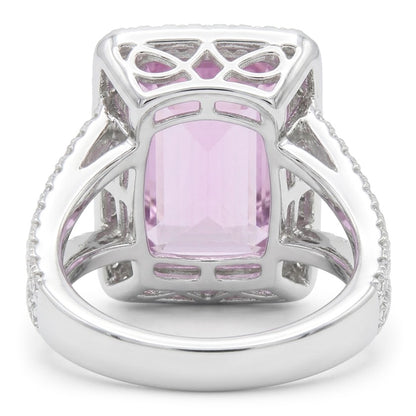 Pink Kunzite Gemstone Halo Ring