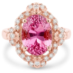 Pink Kunzite Halo Ring