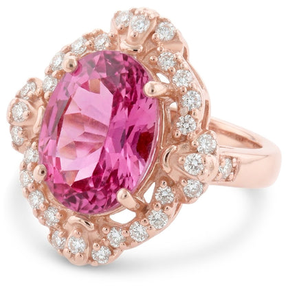 Pink Kunzite Halo Ring