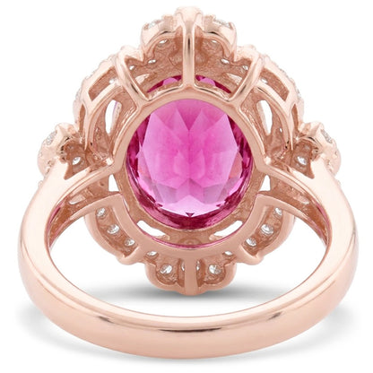 Pink Kunzite Halo Ring