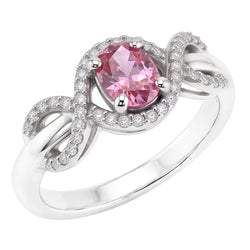 Pink Oval Cut Sapphire Natural Earth Mined Diamond Ring White Gold 14K 2 Ct.