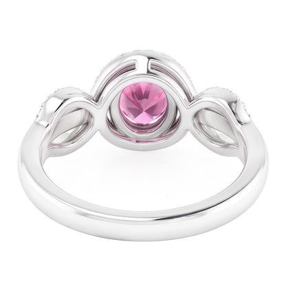 Pink Oval Cut Sapphire Natural Earth Mined Diamond Ring White Gold 14K 2 Ct.